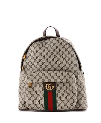 Pre-Owned Gucci Medium Ophidia Front Pocket Backpack Gg Coated Canvas
