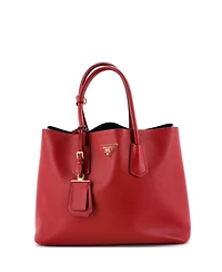 Pre-Owned Prada Large Cuir Double Tote Saffiano Leather