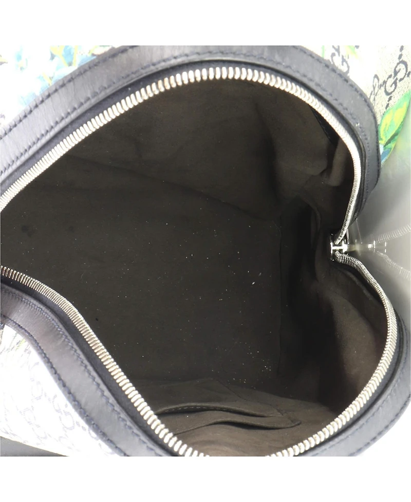 Pre-Owned Gucci Small Zip Pocket Backpack Blooms Print Gg Coated Canvas