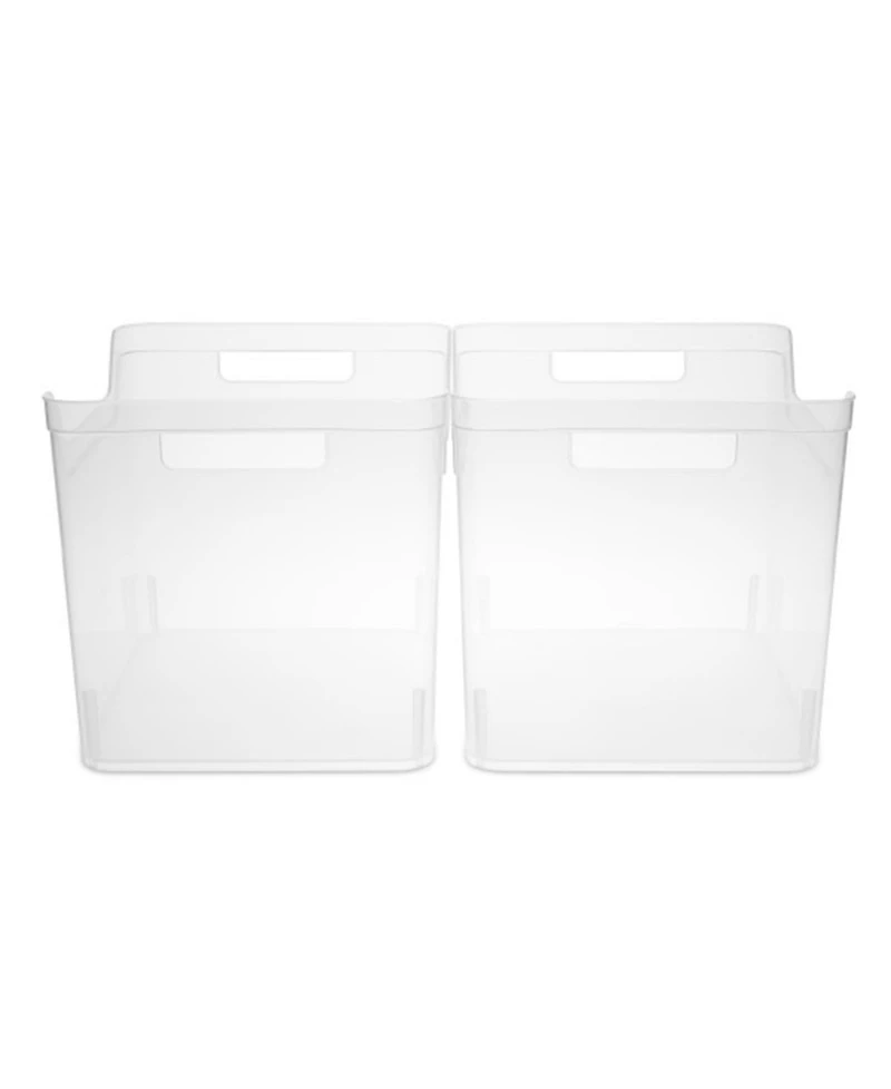 Sterilite Wide Shelf Home Office Storage Organizing Plastic Bin, 6 Pack, Clear