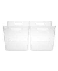 Sterilite Wide Shelf Home Office Storage Organizing Plastic Bin, 6 Pack, Clear
