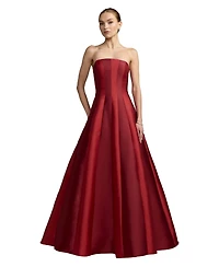 Mac Duggal Women's Strapless Paneled Mikado Ball Gown