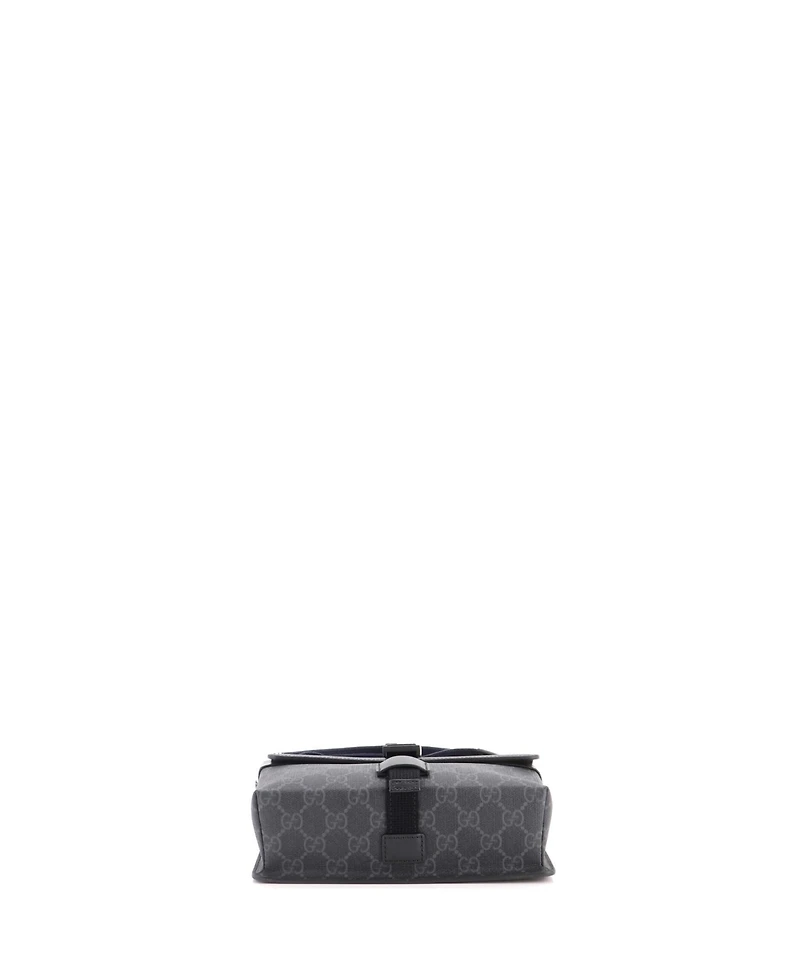 Pre-Owned Gucci Mini Front Buckle Web Messenger Bag Gg Coated Canvas