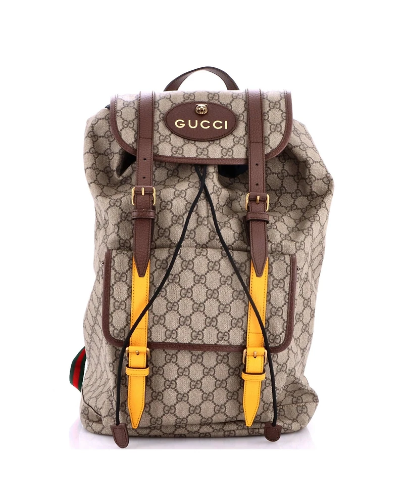 Pre-Owned Gucci Large Courrier Soft Backpack Gg Coated Canvas