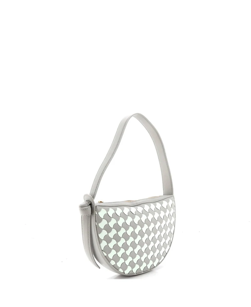 Pre-Owned Bottega Veneta Mini Sunrise Shoulder Bag Bicolor Wavy Pavimento Leather