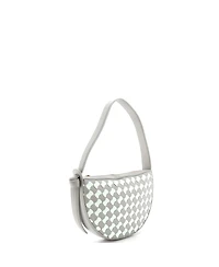Pre-Owned Bottega Veneta Mini Sunrise Shoulder Bag Bicolor Wavy Pavimento Leather