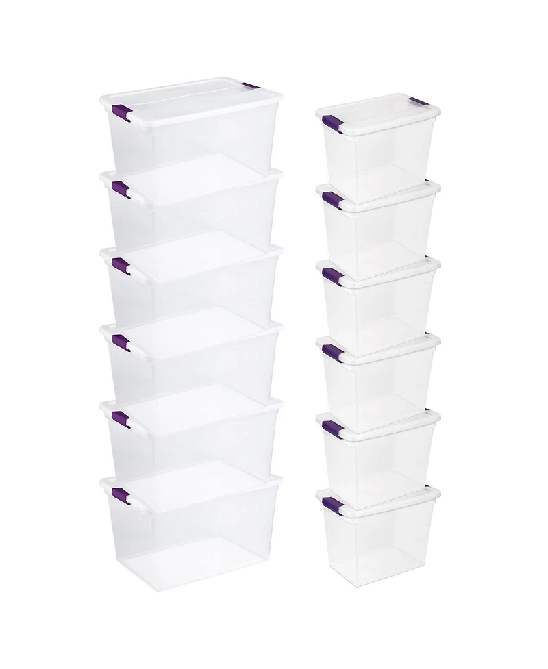 Sterilite 66 Quart Latch Lid Tote, Pack, and Quart Latch Lid Tote