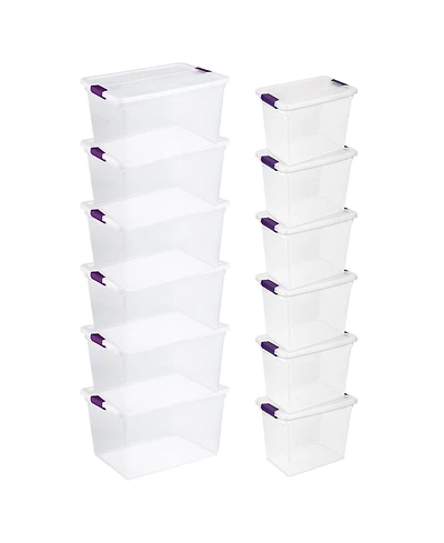 Sterilite 66 Quart Latch Lid Tote, Pack, and Quart Latch Lid Tote