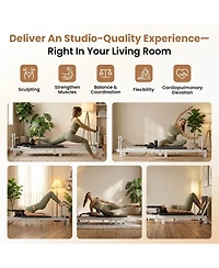 Syedee 86.6" Foldable Pilates Equipment, Pilates Reformer Machine Suitable For Height Over 5'7 '', Pilates Exercise Equipment with Jump Board