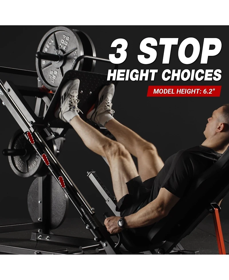 Syedee Leg Press Machine, 1500LBS Weight Capacity Adjustable Leg Machine with Resistance Band Pegs and Plate Storages, Workout Equipment
