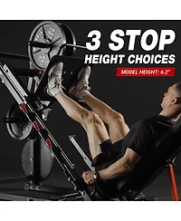 Syedee Leg Press Machine, 1500LBS Weight Capacity Adjustable Leg Machine with Resistance Band Pegs and Plate Storages, Workout Equipment