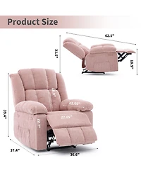 gaomon Oversized Manual Recliner Chair, 150degree(s) Ergonomic Wide Upholstered Leisure Chair for Living Room