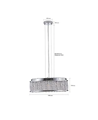 Clihome Crystal Chandelier 19" Round Ceiling Light Flush Mount Ceiling Light Fixture (Bulb Not Included)