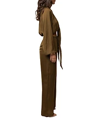 Jluxlabel Women's Seaside Glow High-Waisted Wide-Leg Satin Pants