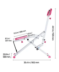 Sugift Foldable Deep Squat Machine with Three Resistance Bands and Adjustable Seat