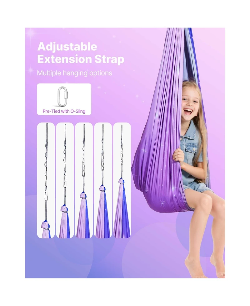 Sugift Double Layer Sensory Swing with 360 Degree Swivel Hanger and 300 Pound Capacity