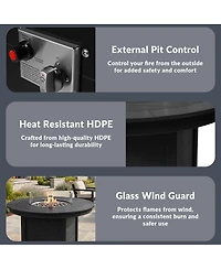 WestinTrends 47" Modern Outdoor Patio Propane Gas Round Fire Pit Table