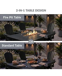 WestinTrends 46" Modern Outdoor Patio Gas Propane Rectangle Fire Pit Table