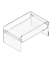 Slickblue Modern Acrylic Coffee Table with Storage Shelf and Rectangle Top