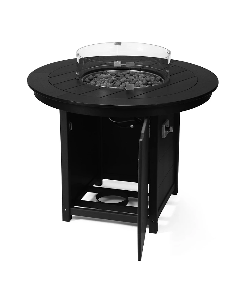WestinTrends 47" Modern Outdoor Patio Propane Round Counter Height Fire Pit Table