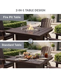WestinTrends 42" Modern Outdoor Patio Propane Square Fire Pit Table
