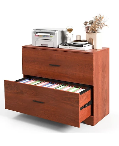 Mecale 2-Drawer Lateral File Cabinet with Adjustable Bars for Home and Office