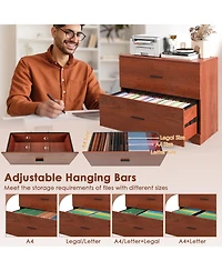 Mecale 2-Drawer Lateral File Cabinet with Adjustable Bars for Home and Office