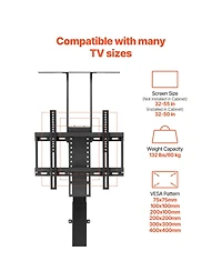 Sugift Motorized Vertical Tv Lift Stand Mount for 32 to 55 In Screens 132 Pound Capacity