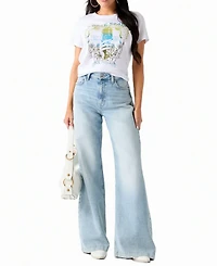 Guess Women's Rock Star Easy Graphic Short-Sleeve Relaxed-Fit Top