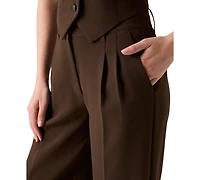 Guess Women's Theoline Perfect Pant High-Rise Wide-Leg Tailored Pants