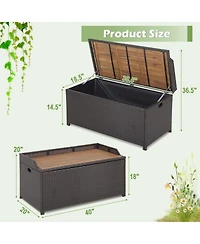 Mecale 45-Gallon Storage Bench with Acacia Lid, Holds 795 lbs