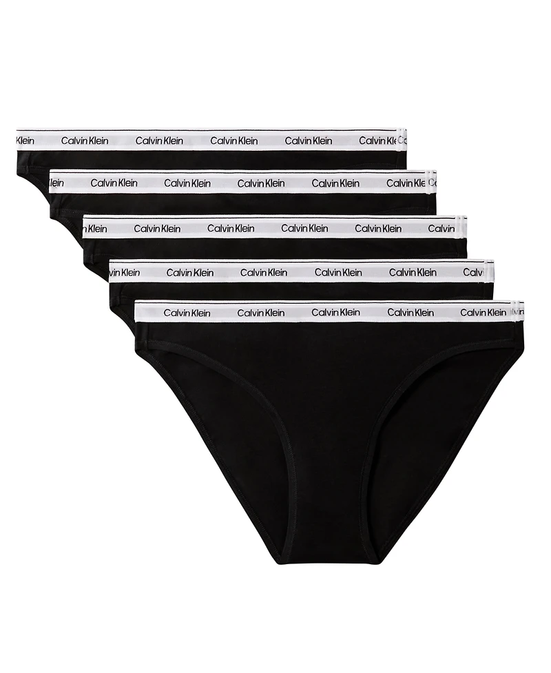 Calvin Klein Women's 5-Pack. Modern Logo Low-Rise Bikini Underwear QD5208