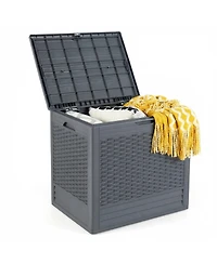 Mecale 25-Gallon Rattan-Look Deck Box for Package Drops and Patio Gear
