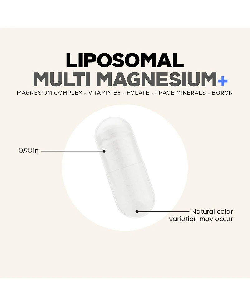 Codeage Liposomal Multi Magnesium Plus, Glycinate Malate Taurate Complex, B6, Folate, Boron, 90 Count