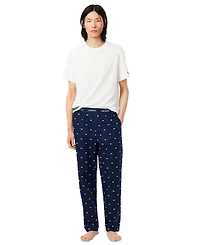 Lacoste Men's Cotton Crocodile Print Pajama Pants