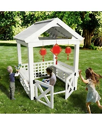 Yobtop Modern Outdoor Wooden Playhouse for Children