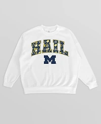 Gameday Couture Women's Michigan Wolverines Sweet Play Oversized Fleece Graphic Long-Sleeve Crewneck Sweatshirt