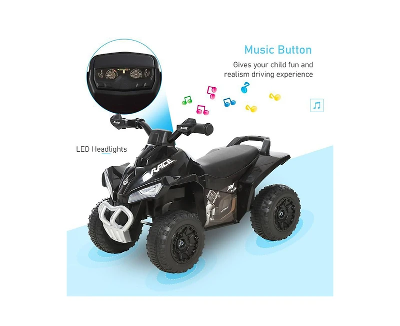 Yobtop Kids Ride On Push Car - No Power Foot-to-Floor Sliding Car, Walking Atv Racer with Music and Lights, for 1.5-3 Years Old