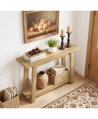 Tribesigns Console Table, Sofa Table Behind Couch, Industrial Console Sofa Table with Storage Shelf