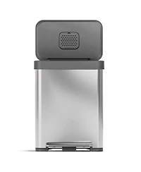 Home Zone Living 13 Gallon Stainless Steel Kitchen Trash Can with Soft-Close Step Pedal Lid