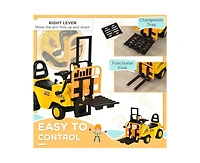 Yobtop Sit and Scoot Forklift Lever-Operated Working Fork Ride-On Toy, 66 lbs, Ages 3+