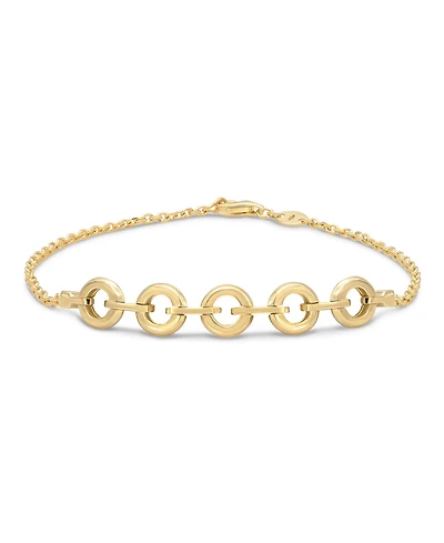 Devata Cable Link Chain Bracelet in 14K Gold, 6.5 in adj to 7.5 in, approx. 3.5 grams