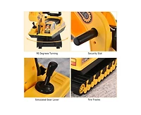 Yobtop No Power Toddler Non-Motorized Excavator Ride-On Toy with Movable Arm, Ages 3+