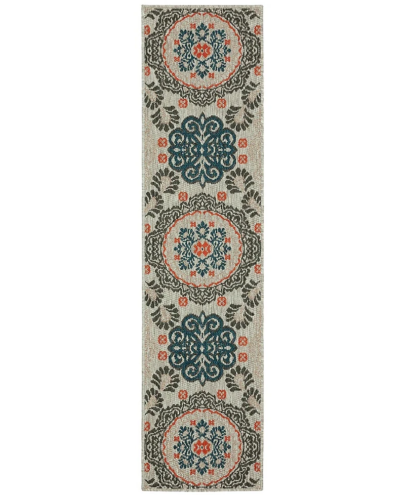 Oriental Weavers Latitude 1903W Gray 1'10" x 7'6" Runner Rug