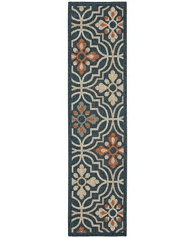 Oriental Weavers Latitude LAT08 Blue 1'10" x 7'6" Runner Rug