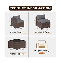 Aoxun 7-Piece Wicker Patio Furniture Set