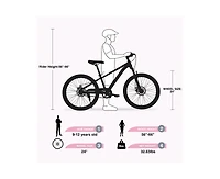 Yobtop 24-Inch Mountain Bike, Steel Frame, Suspension Fork, Double Disc Brake, 220 lb. Capacity, Ages 9-12