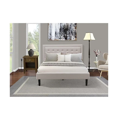 East West Furniture FN08Q-1GA08 2-Piece Fannin Bed Set with 1 Queen Size Bed and a Mid Century Nightstand