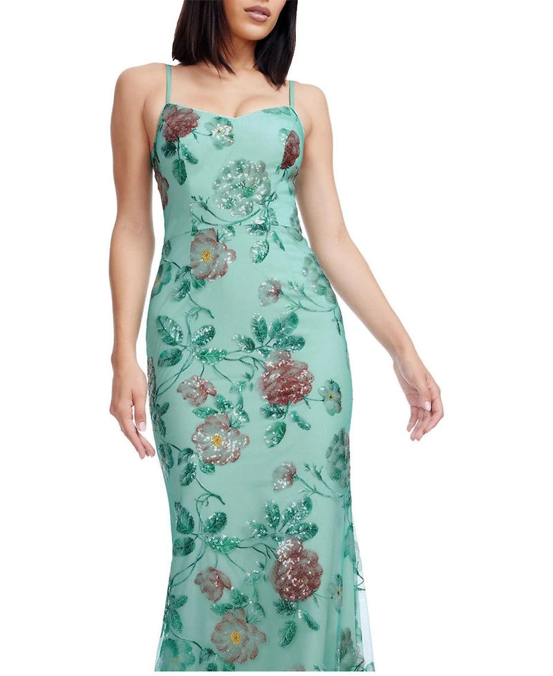 Dress The Population Women's Giovanna Floral Sequin Mermaid Gown