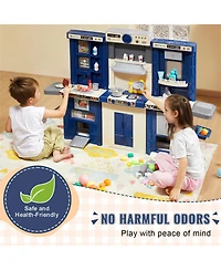 Yobtop 3-in-1 Kids Kitchen Playset with 74 Accessories, Ages 3+